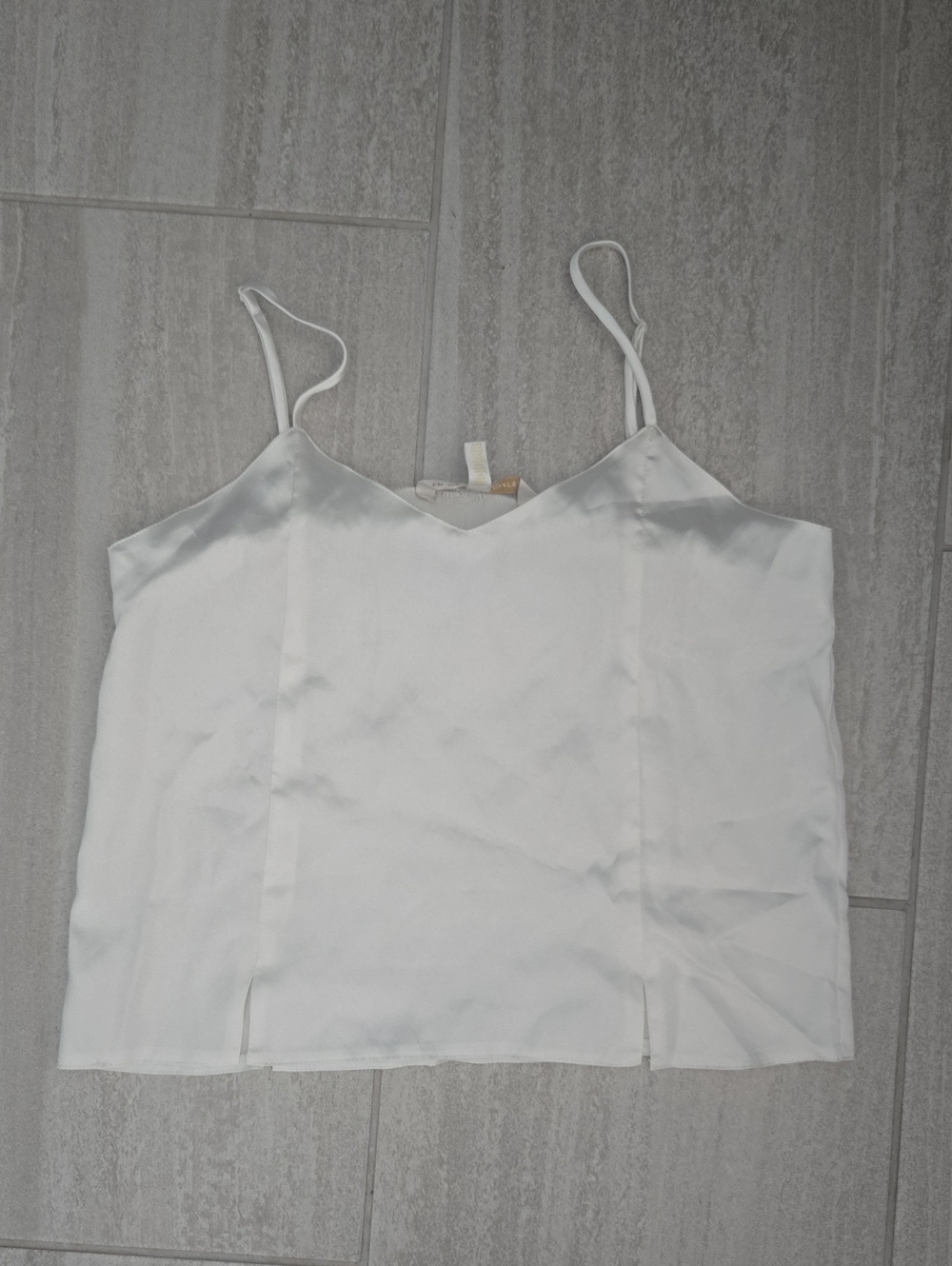 Vogue White Satin V-Neck Camisole Tank